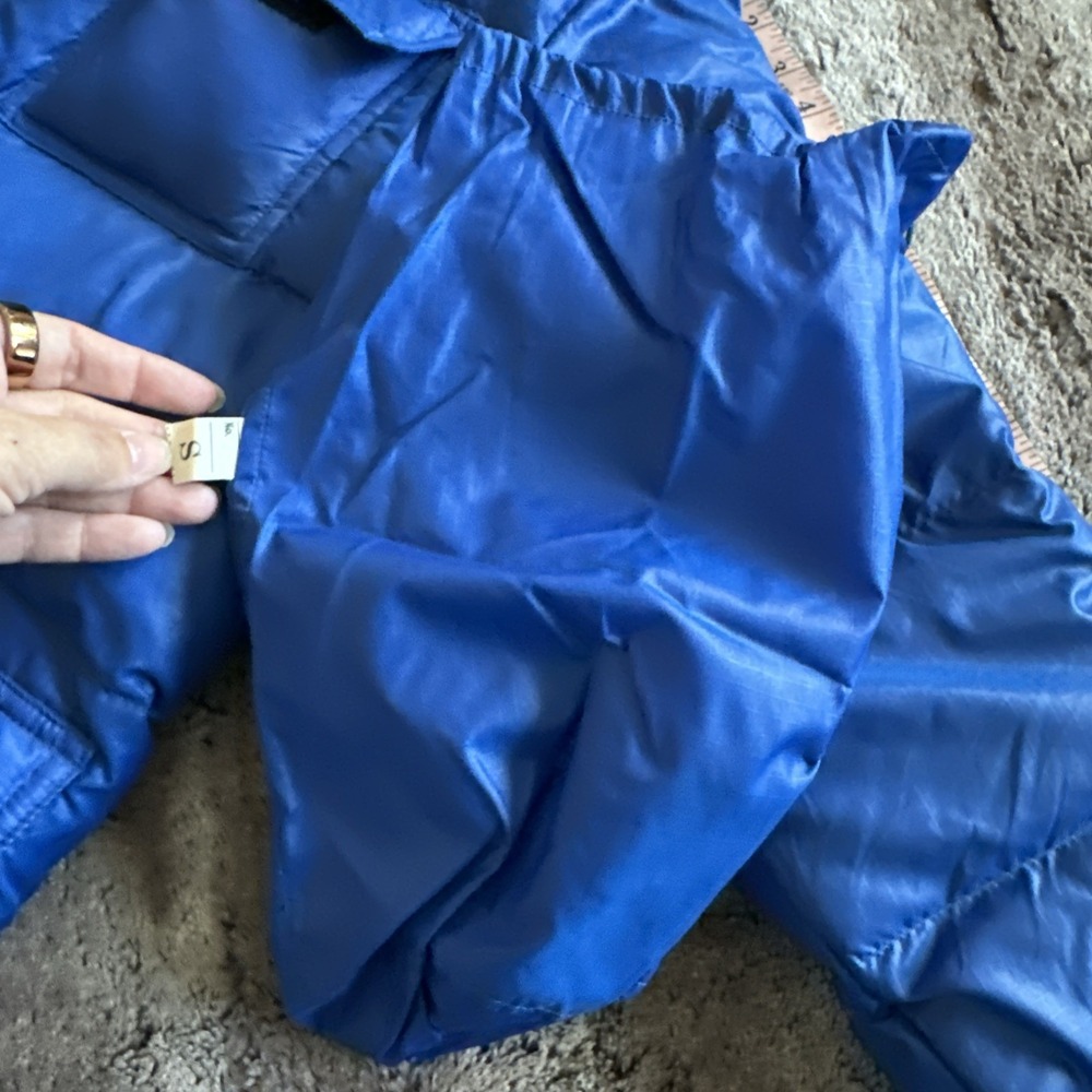Vintage Packable Quilted Goose Down Men's Jacket Blue Outdoors Snow Small - Picture 13 of 16